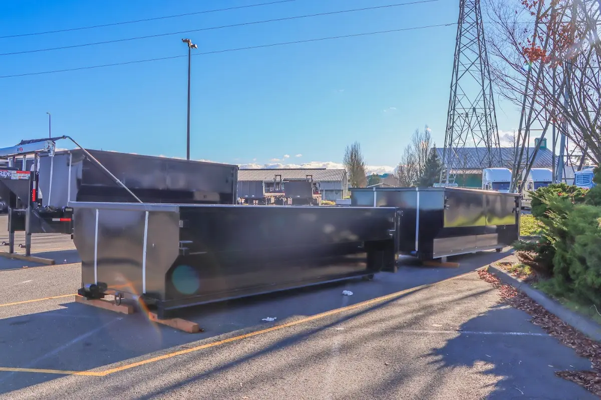 Roll-off dumpster ready for waste disposal at job site for 2 Yard Dumpster Rental in Joppatowne